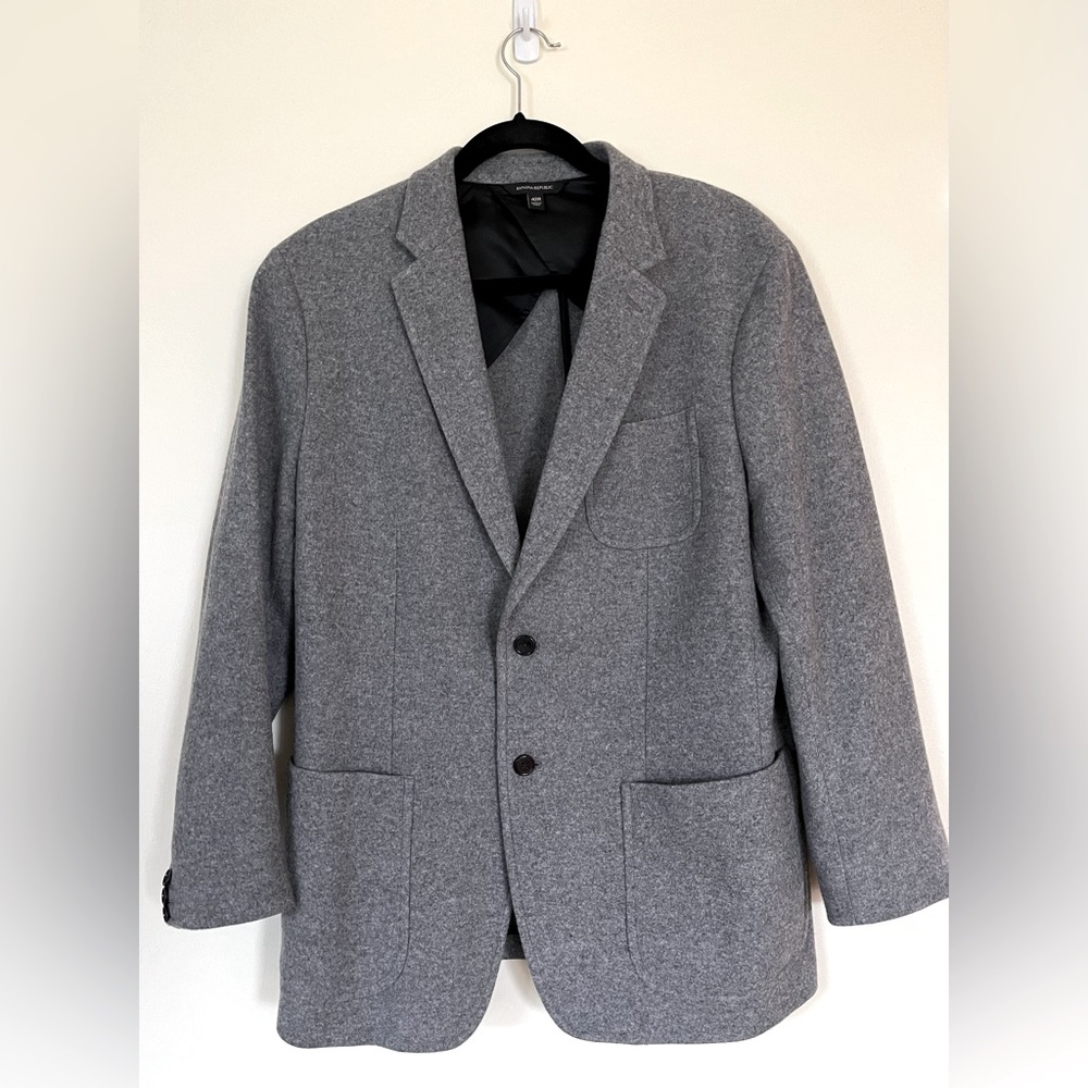 Men’s Banana Republic Mario Bellucci Italy Gray Wool Jacket Sport Coat 42R